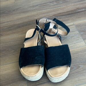 Black Platform Espadrille Sandals
